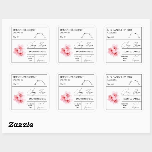 Apothekers Kersenbloesem Geurkaars Label (Vel)