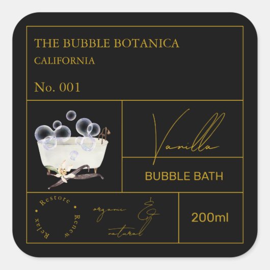 Apothekers Vanille Bubbelbad Label (Voorkant)