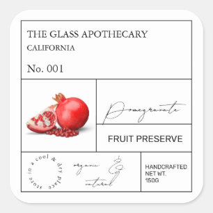 apothekersgranaatappeletiket vierkante sticker