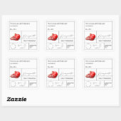 apothekersgranaatappeletiket vierkante sticker (Vel)