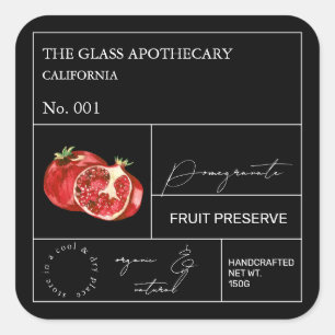 apothekersgranaatappeletiket vierkante sticker