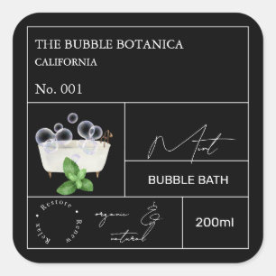 Apothekersmunt bubbelbad label