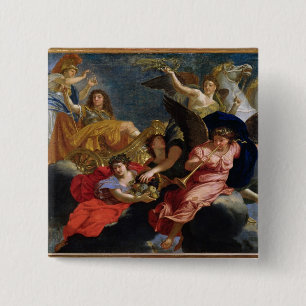 Apotheose van koning Louis XIV van Frankrijk Vierkante Button 5,1 Cm