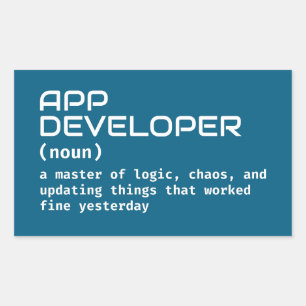 App Developer Geek Definition Rechthoekige Sticker