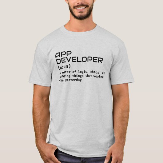 App Developer Mannen T-shirt - Funny Definition (Voorkant)