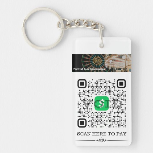 App- en Venmo-QR-code op maat gepersonaliseerde Sl Sleutelhanger (Voorkant)