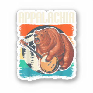 Appalachia Banjo Player Bluegrass Musici Sticker