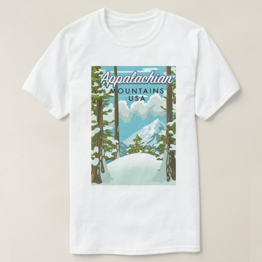 Appalachian Mountains Travel poster T-shirt (Design voorkant)