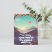 Appalachian Mountains vintage-poster Briefkaart (Staand voorkant)