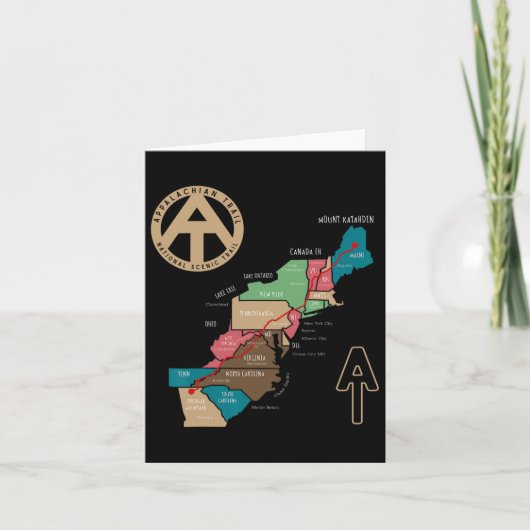 Appalachian Trail Hiking Map Kaart (Voorkant)
