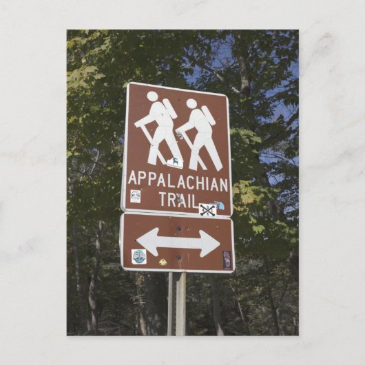 Appalachian Trail Sign with Hikers Icon Briefkaart (Voorkant)
