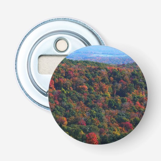 Appalachische bergen in Herfst Button Flesopener (Voorkant)