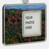 Appalachische bergen in Herfst Verzilverd Kader Ornament (Rechts)