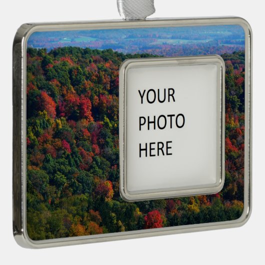 Appalachische bergen in Herfst Verzilverd Kader Ornament (Rechts)