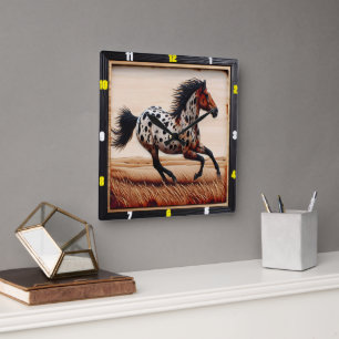 Appaloosa Gallop: tijd, kunst, stijl, beweging Vierkante Klok