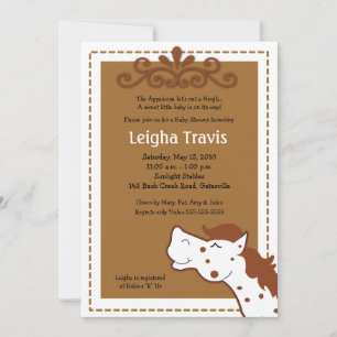 Appaloosa Horse Neutral 5x7 Baby shower Invitation
