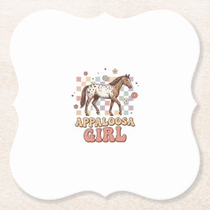 Appaloosa Meisje Vintage Paard Western T-Shirt Ont Kartonnen Onderzetters