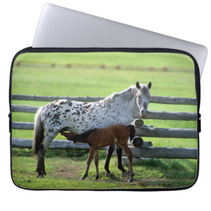 Appaloosa Merrie en Veulen Paard Laptop Sleeve