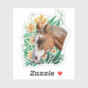 Appaloosa paard en bloemen sticker