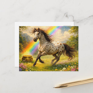 Appaloosa-paard en een pot met goud St. Patrick's Briefkaart