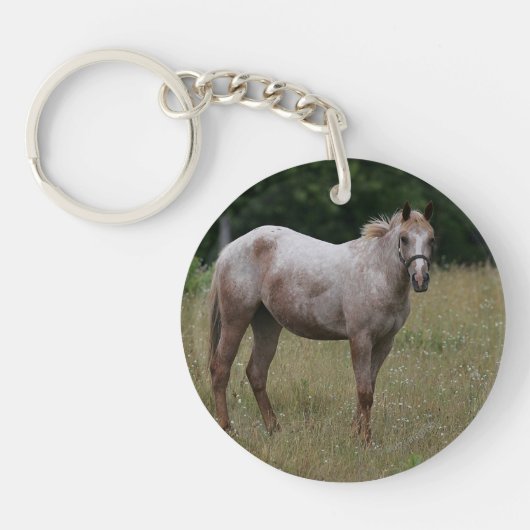 Appaloosa Paard in de gras Sleutelhanger (Voorkant)