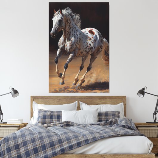 Appaloosa Paarsolie Verf Canvas Afdruk (Insitu (Slaapkamer))
