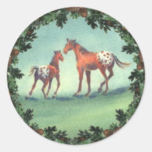APPALOOSA SPOTS & BOUGHS by SHARON SHARPE Ronde Sticker
