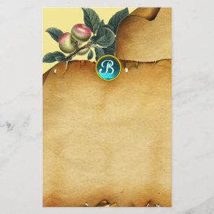 APPARAAT BRANCH, Parchment Blue Gemstone Monogram Briefpapier