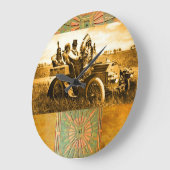 APPARATEN EN GERONIMO DIE EEN MOTORAUTO BESTUDEREN GROTE KLOK (Hoek)