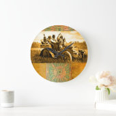 APPARATEN EN GERONIMO DIE EEN MOTORAUTO BESTUDEREN GROTE KLOK (Huis)