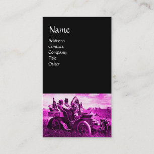 APPARATEN EN GERONIMO DIE EEN MOTORAUTO BESTUDEREN VISITEKAARTJE