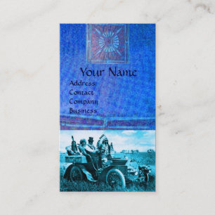 APPARATEN EN GERONIMO DIE EEN MOTORAUTO BESTUDEREN VISITEKAARTJE