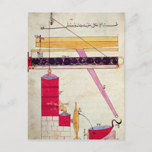 Apparatuur voor watervoorziening aan een fontein briefkaart