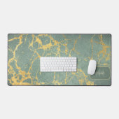 Apparence marbre sarcelle chic avec nom et initial (Clavier et souris)