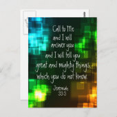 Appel à moi Bible Verse Jeremiah 33:3 Carte postal (Devant / Derrière)