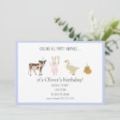 Appel à tous les animaux de fête Boy Invitations d (Debout devant)