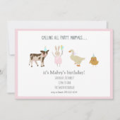 Appel à tous les animaux de fête Fille Invitation  (Devant)