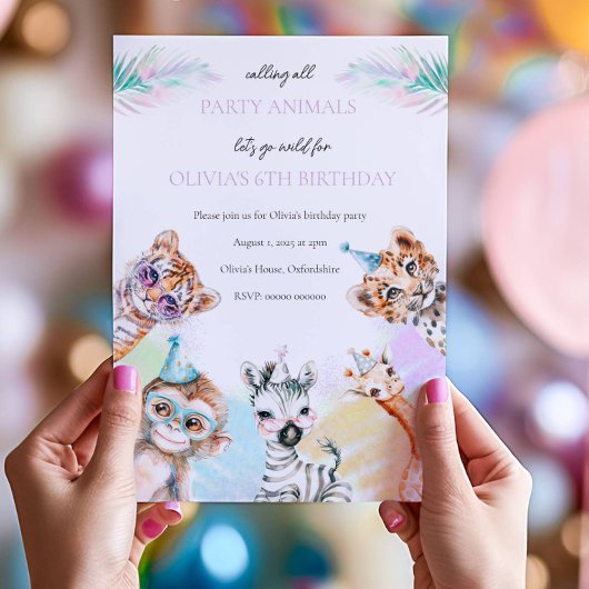 Appel à tous les animaux de fête Invitation d'anni