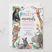 Appel à tous les animaux de fête Invitation d'anni (Devant)