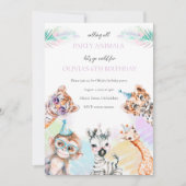 Appel à tous les animaux de fête Invitation d'anni (Devant)