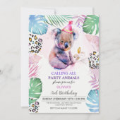 Appel à tous les animaux de fête Koala Invitation  (Devant)