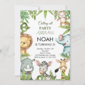 Appel à tous les animaux de fête Safari Invitation (Devant)