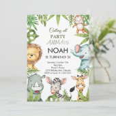 Appel à tous les animaux de fête Safari Invitation (Debout devant)