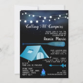 Appel à tous les Campers Blue Birthday Invitation (Devant)