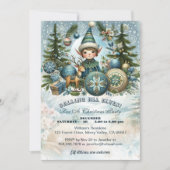 Appel à tous les elfes Snowflake Noël Invitation (Devant)