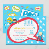 Appel à tous les super-héros Invitation à la fête  (Devant / Derrière)
