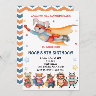 Appel à tous les super-héros Invitation d'annivers