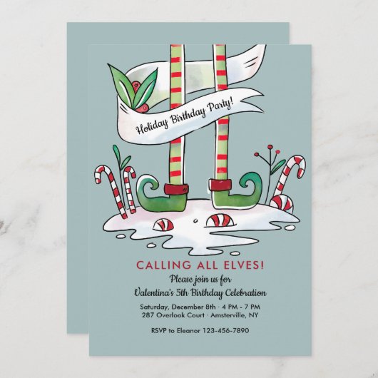 Appel à toutes les elfes Fête Invitation (Devant / Derrière)