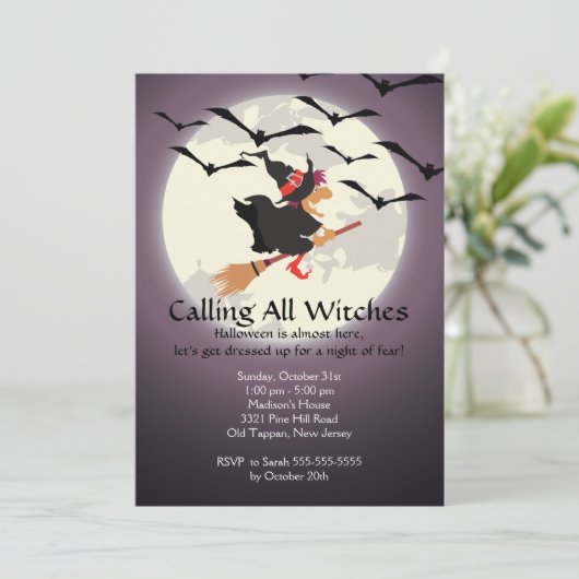 Appel à toutes les sorcières Invitation à Hallowee (Debout devant)