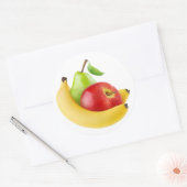 Appel, banaan en peren ronde sticker (Envelop)